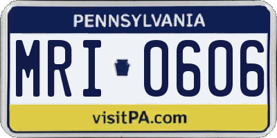 PA license plate MRI0606