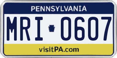 PA license plate MRI0607