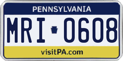 PA license plate MRI0608