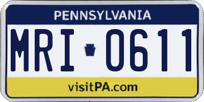 PA license plate MRI0611