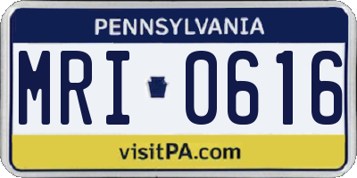 PA license plate MRI0616