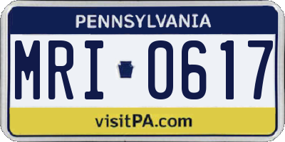 PA license plate MRI0617