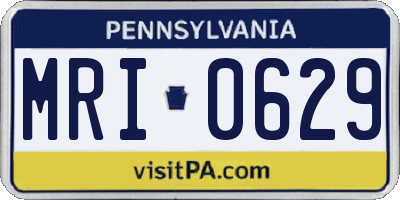 PA license plate MRI0629