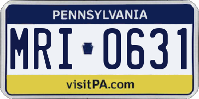 PA license plate MRI0631