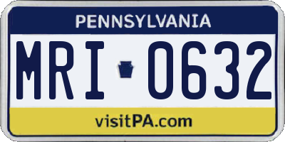 PA license plate MRI0632
