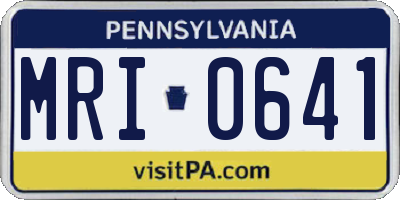 PA license plate MRI0641