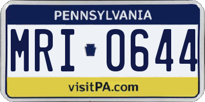 PA license plate MRI0644