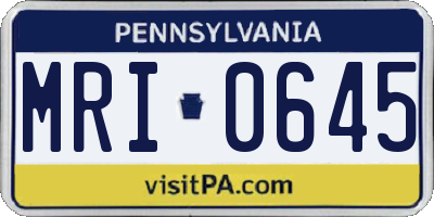 PA license plate MRI0645
