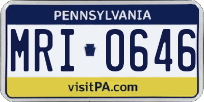 PA license plate MRI0646