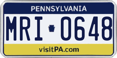 PA license plate MRI0648