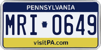 PA license plate MRI0649