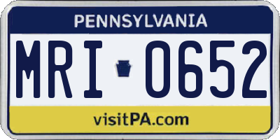 PA license plate MRI0652