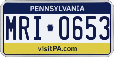 PA license plate MRI0653