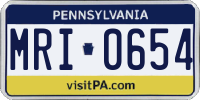 PA license plate MRI0654