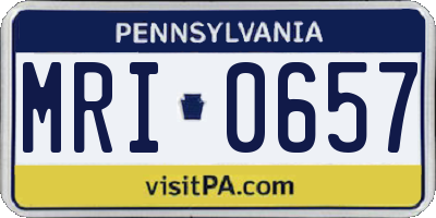 PA license plate MRI0657