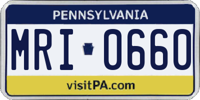 PA license plate MRI0660
