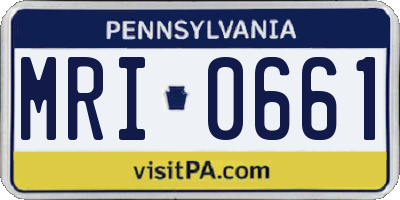 PA license plate MRI0661