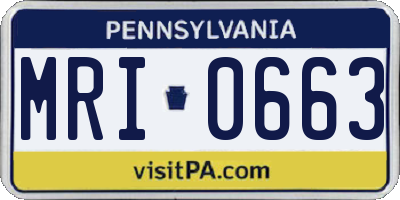 PA license plate MRI0663