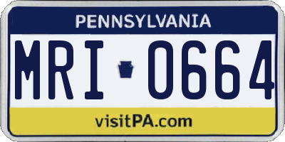 PA license plate MRI0664