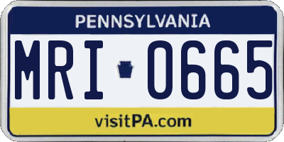 PA license plate MRI0665