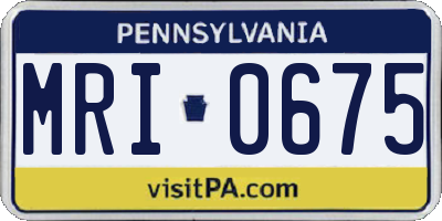 PA license plate MRI0675