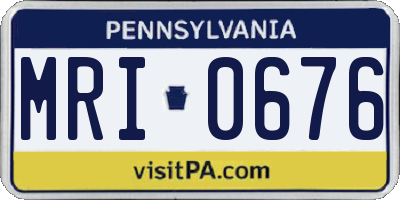 PA license plate MRI0676