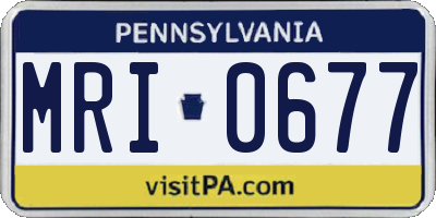 PA license plate MRI0677