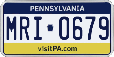 PA license plate MRI0679