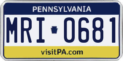 PA license plate MRI0681