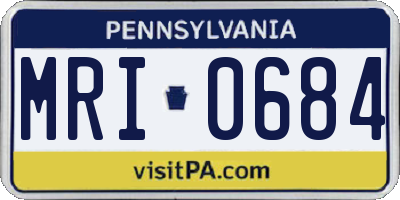 PA license plate MRI0684