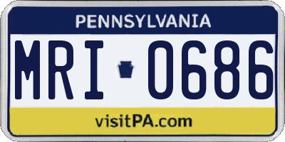 PA license plate MRI0686