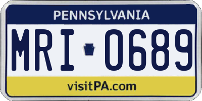 PA license plate MRI0689