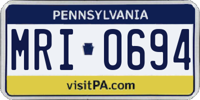 PA license plate MRI0694