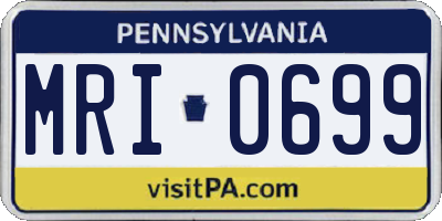 PA license plate MRI0699