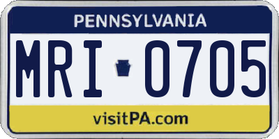 PA license plate MRI0705