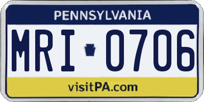 PA license plate MRI0706