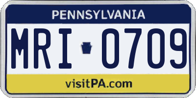 PA license plate MRI0709