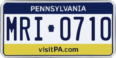 PA license plate MRI0710