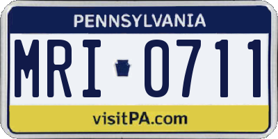 PA license plate MRI0711