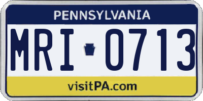 PA license plate MRI0713