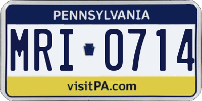 PA license plate MRI0714