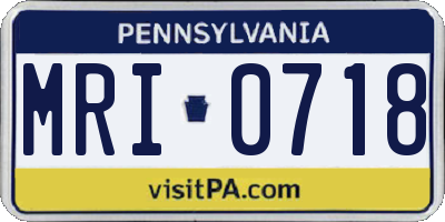 PA license plate MRI0718