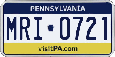 PA license plate MRI0721