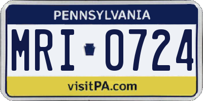 PA license plate MRI0724