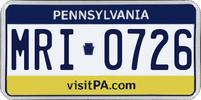 PA license plate MRI0726