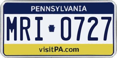 PA license plate MRI0727