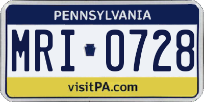 PA license plate MRI0728