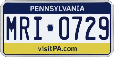 PA license plate MRI0729