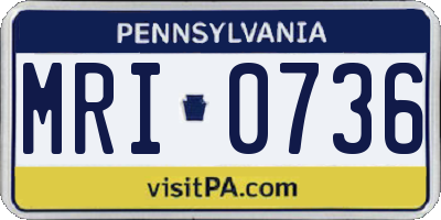 PA license plate MRI0736