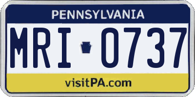 PA license plate MRI0737